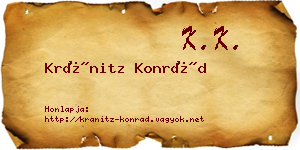 Kránitz Konrád névjegykártya